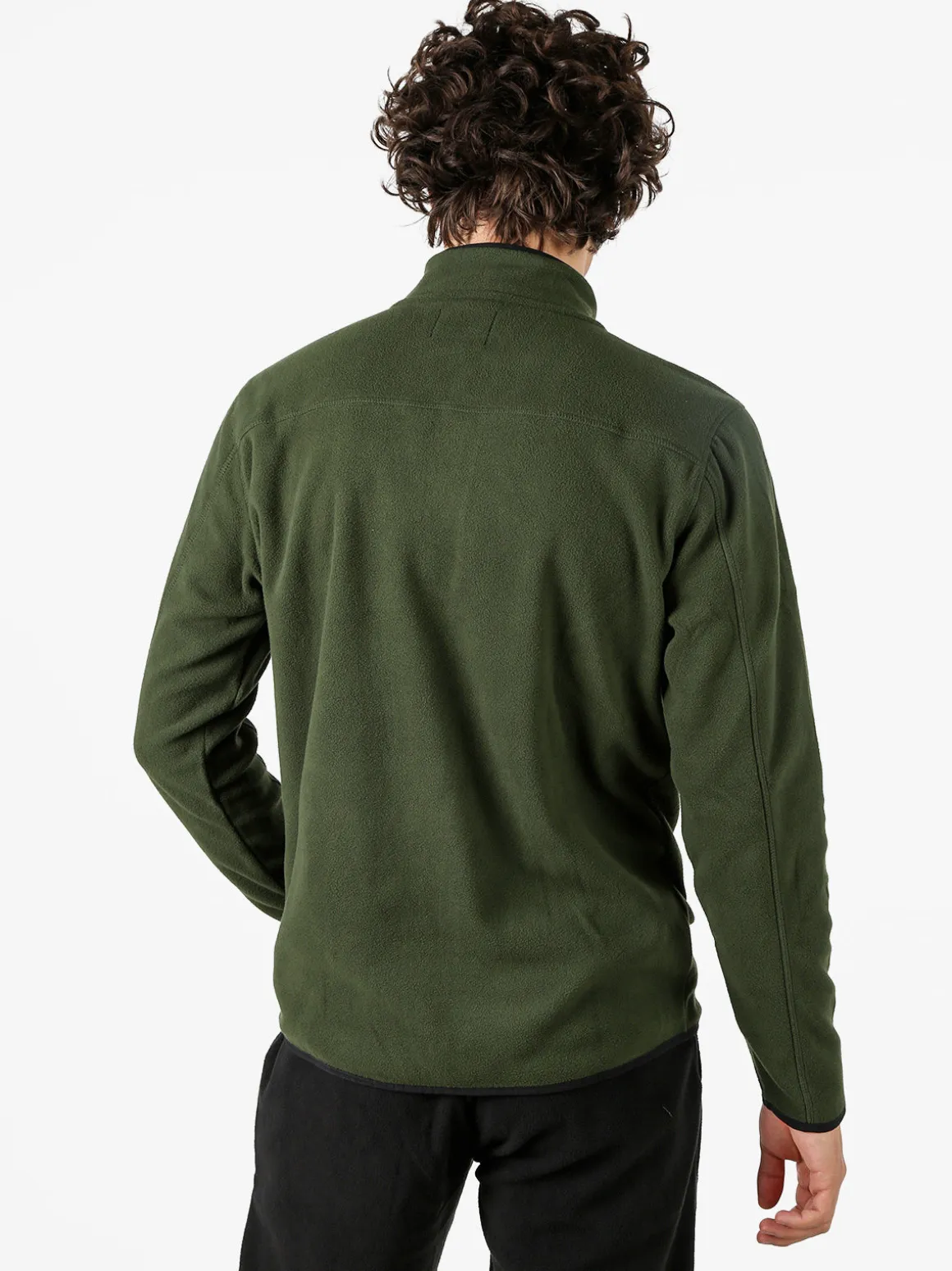 Athl Dpt Felpa da uomo mezza zip in micropile con bordi a contrasto - verde