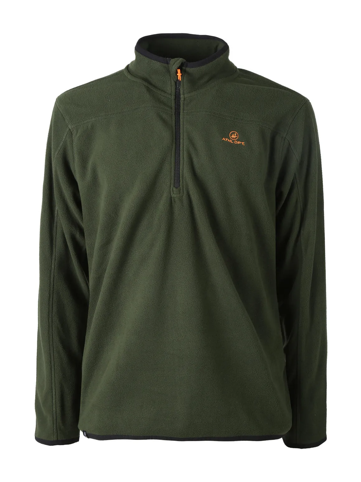 Athl Dpt Felpa da uomo mezza zip in micropile con bordi a contrasto - verde
