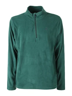 Athl Dpt Felpa da uomo mezza zip in micropile - verde