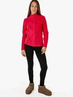 Athl Dpt Felpa donna full zip in micropile - fragola