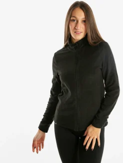 Athl Dpt Felpa donna full zip in micropile - nero