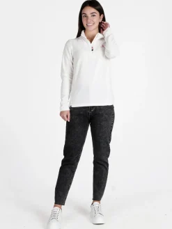 Athl Dpt Felpa donna in micropile mezza zip