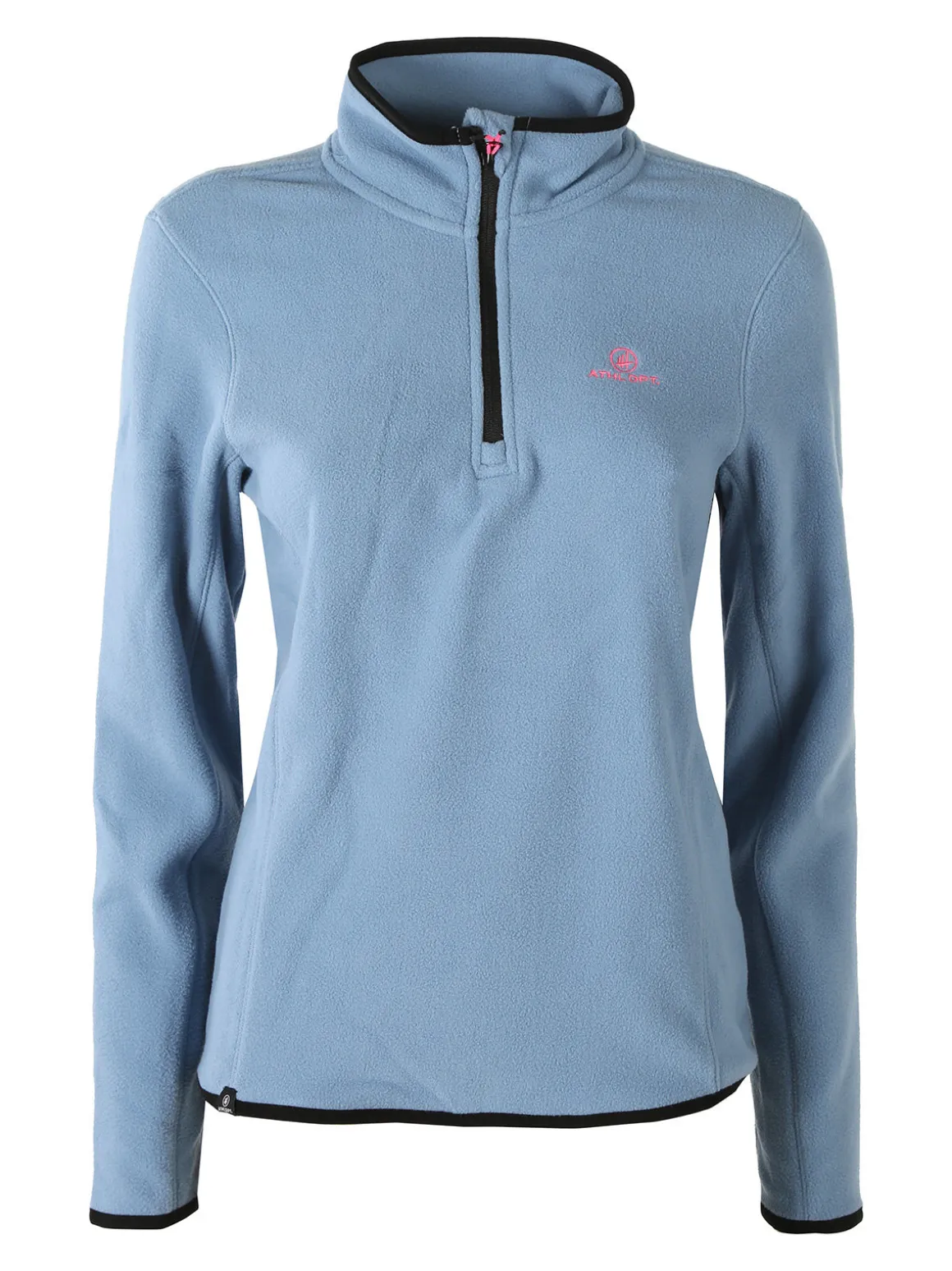 Athl Dpt Felpa donna mezza zip in micropile - bianco