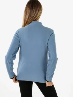 Athl Dpt Felpa donna mezza zip in micropile - bianco