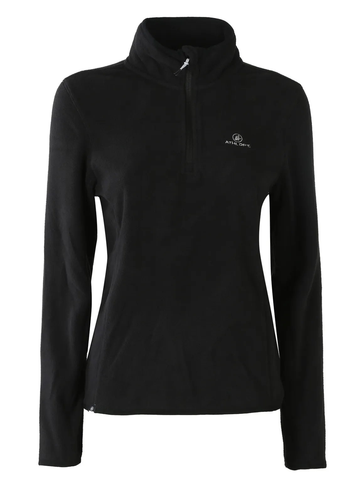 Athl Dpt Felpa donna mezza zip in micropile - nero