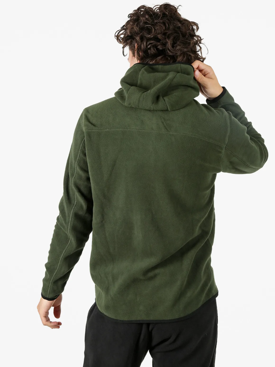 Athl Dpt Felpa uomo con cappuccio e zip in micropile - militare