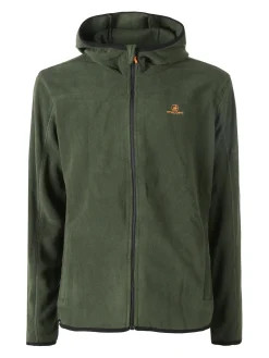 Athl Dpt Felpa uomo con cappuccio e zip in micropile - militare