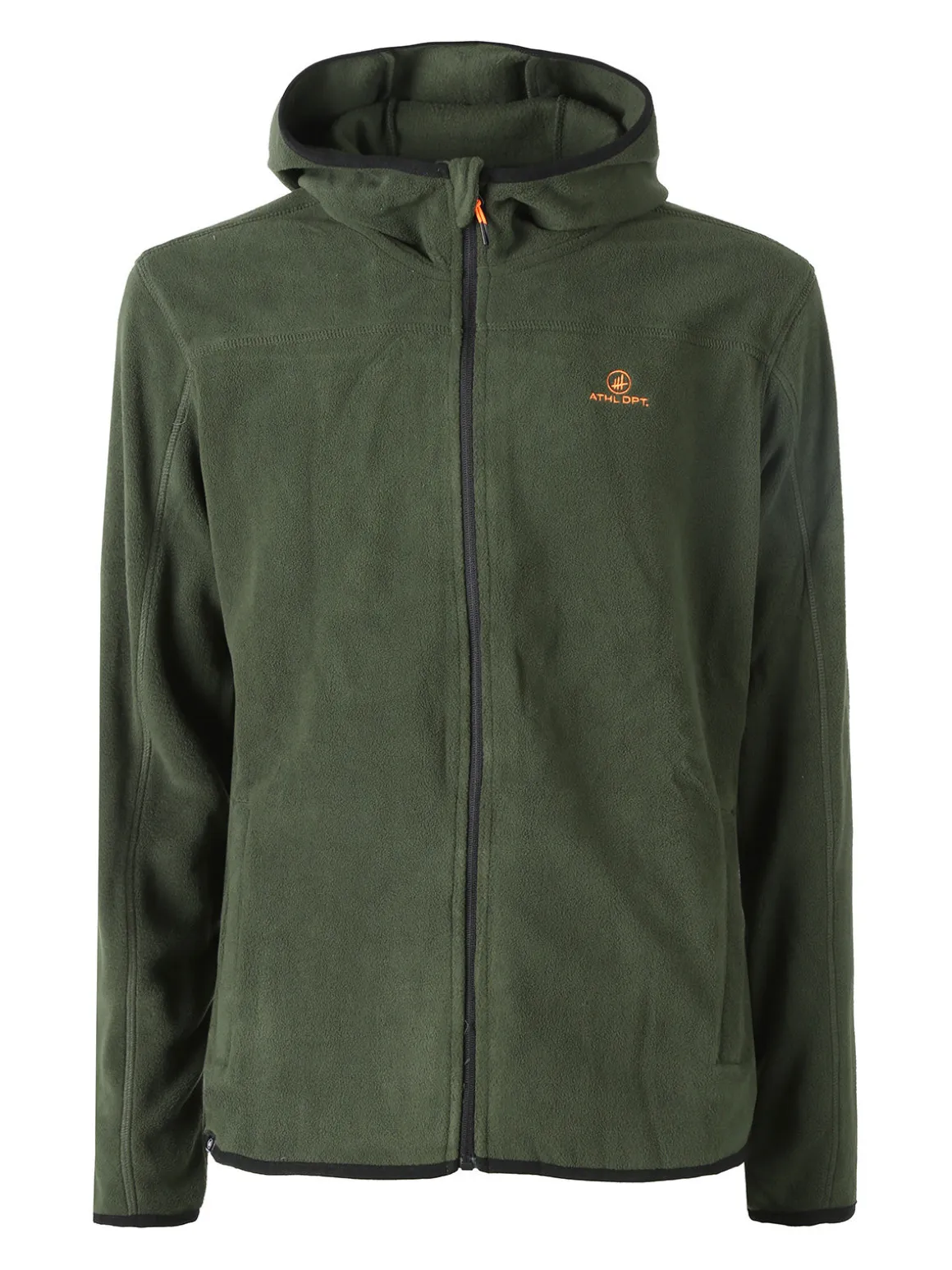 Athl Dpt Felpa uomo con cappuccio e zip in micropile - militare