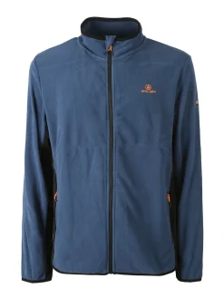 Athl Dpt Felpa uomo full zip in micropile con bordi a contrasto - cielo