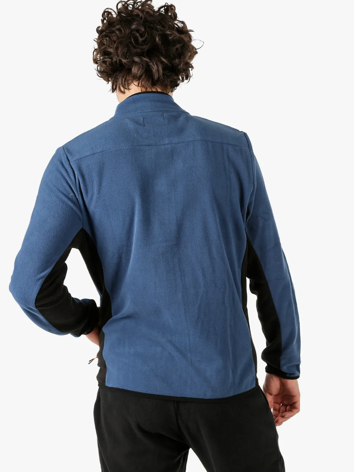 Athl Dpt Felpa uomo full zip in micropile con bordi a contrasto - cielo