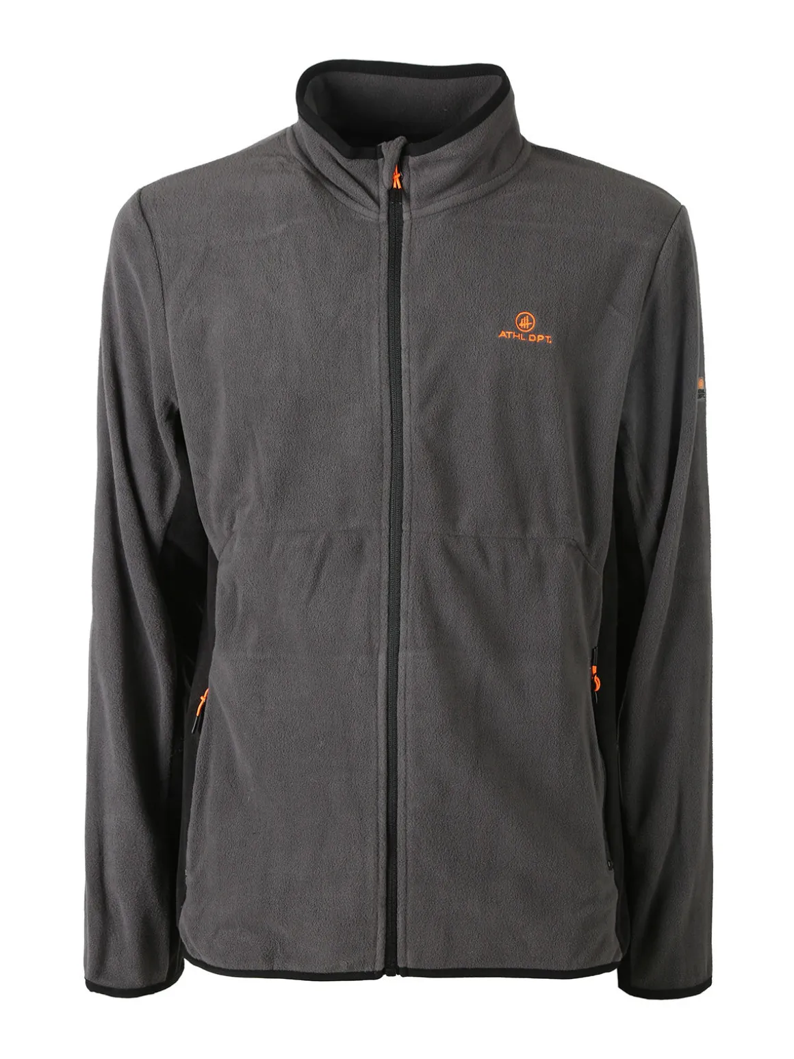 Athl Dpt Felpa uomo full zip in micropile con bordi a contrasto - antracite
