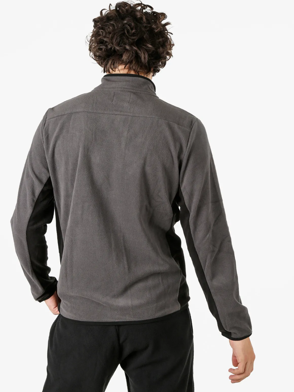 Athl Dpt Felpa uomo full zip in micropile con bordi a contrasto - antracite