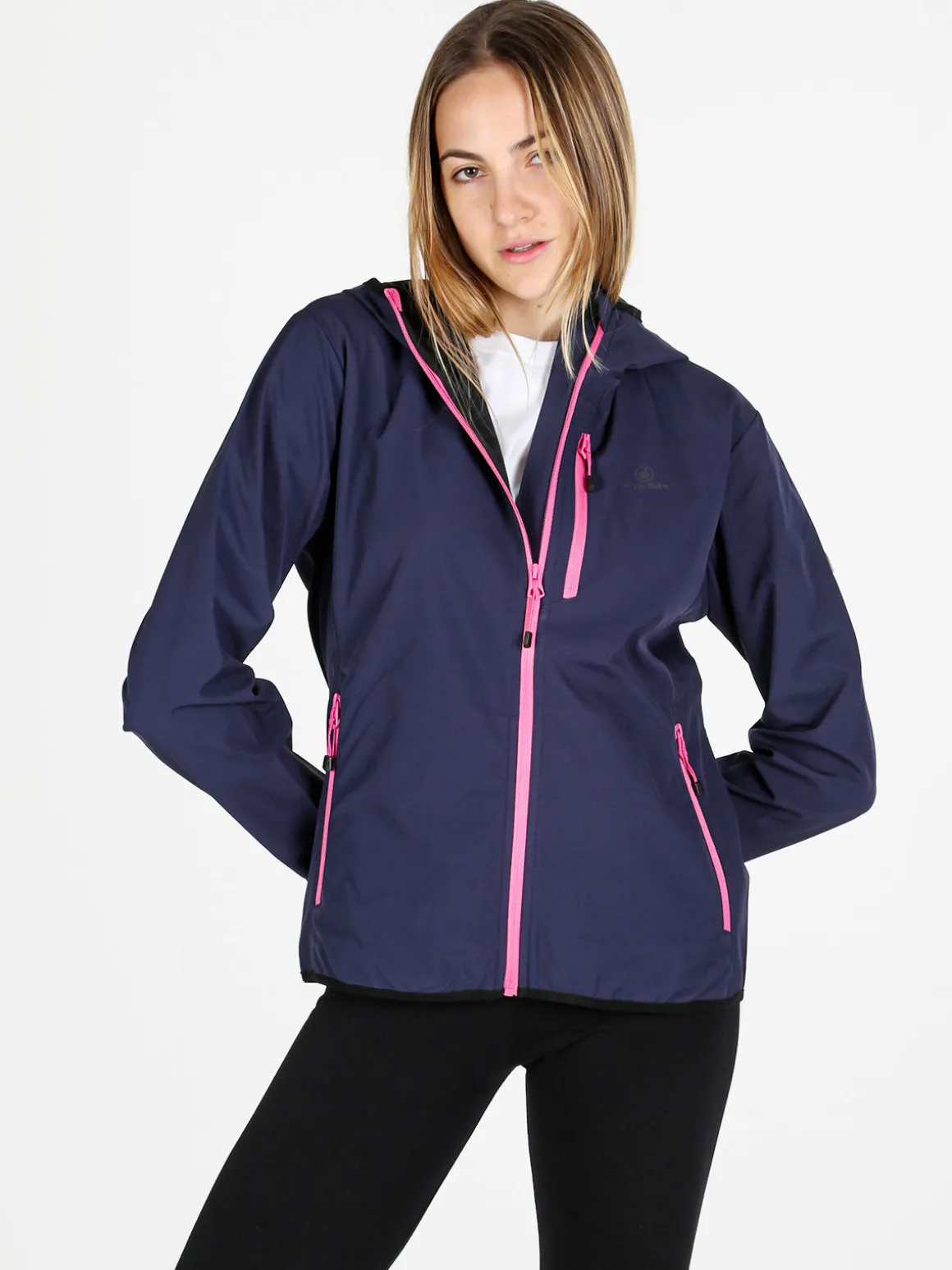 Athl Dpt Giacca a vento da donna con cappuccio e zip