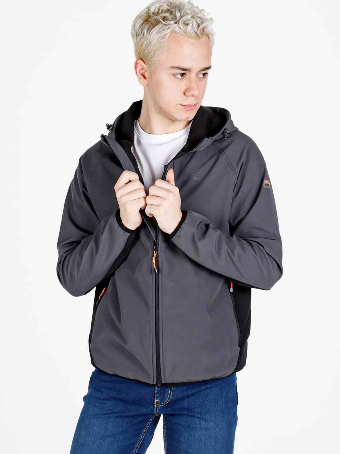 Athl Dpt Giacca da uomo impermeabile con cappuccio e zip