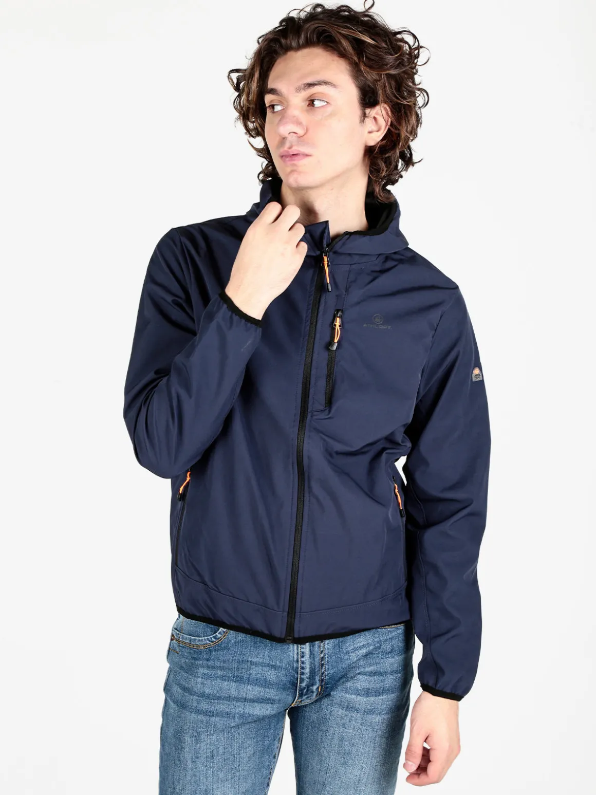 Athl Dpt Giacca sportiva da uomo impermeabile con cappuccio e zip