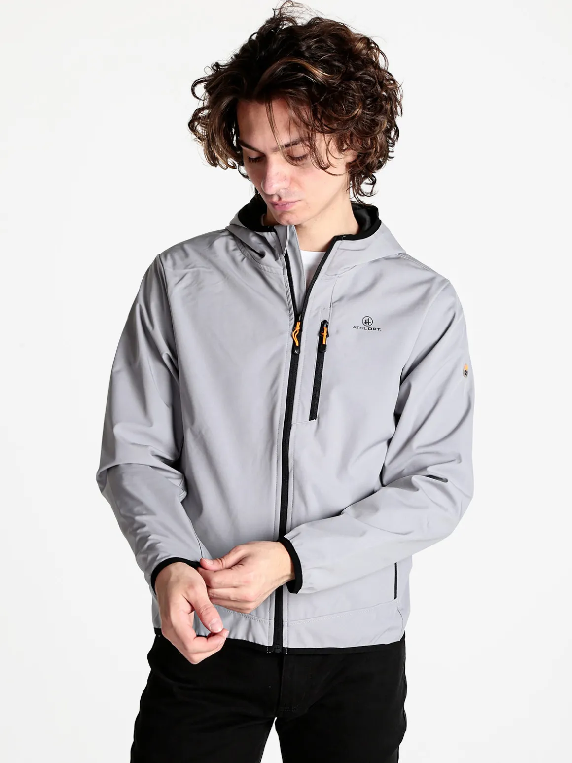 Athl Dpt Giacca sportiva da uomo impermeabile con cappuccio e zip