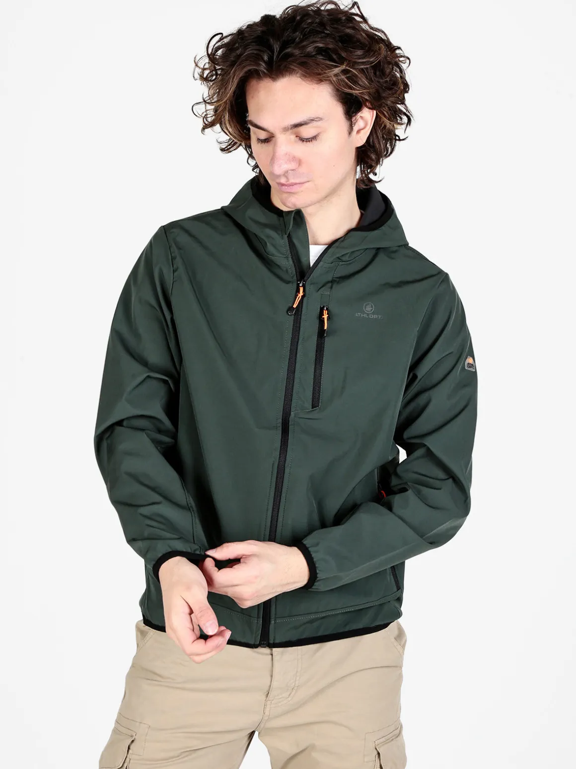 Athl Dpt Giacca sportiva da uomo impermeabile con cappuccio e zip