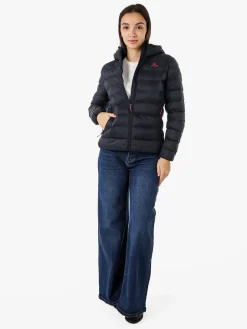 Athl Dpt Giubbino donna 100 grammi con cappuccio e zip - blu scuro