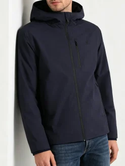 Athl Dpt Giubbotto da uomo impermeabile con cappuccio e zip - blu