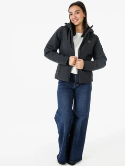 Athl Dpt Giubbotto donna impermeabile con cappuccio e zip - blu scuro