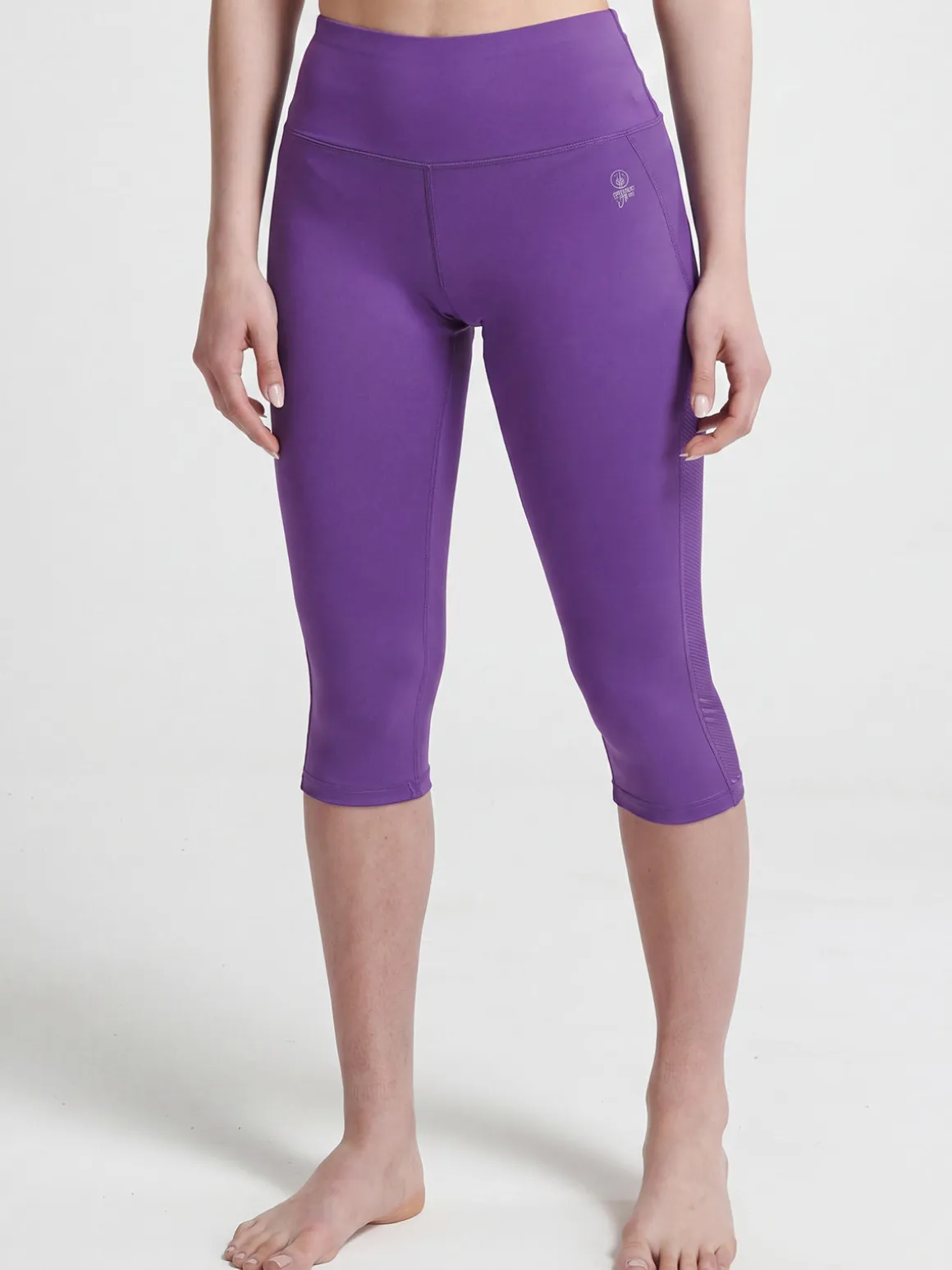 Athl Dpt Leggings donna tre quarti sportivi elasticizzati - viola