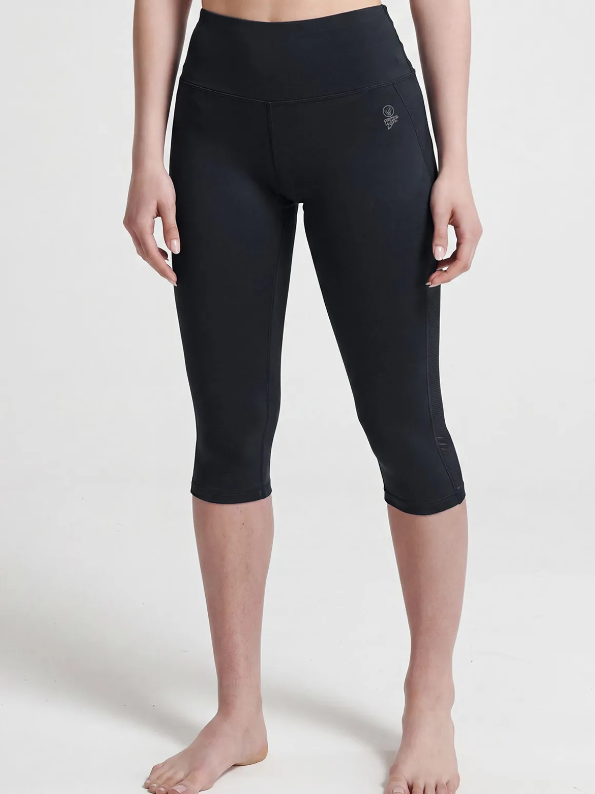 Athl Dpt Leggings donna tre quarti sportivi elasticizzati - nero
