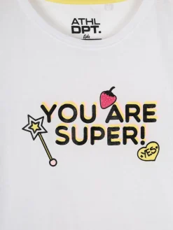Athl Dpt T-shirt con scritta e glitter