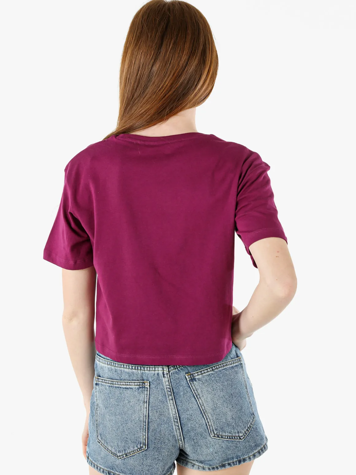 Athl Dpt T-shirt donna cropped in cotone con stampa - bianco