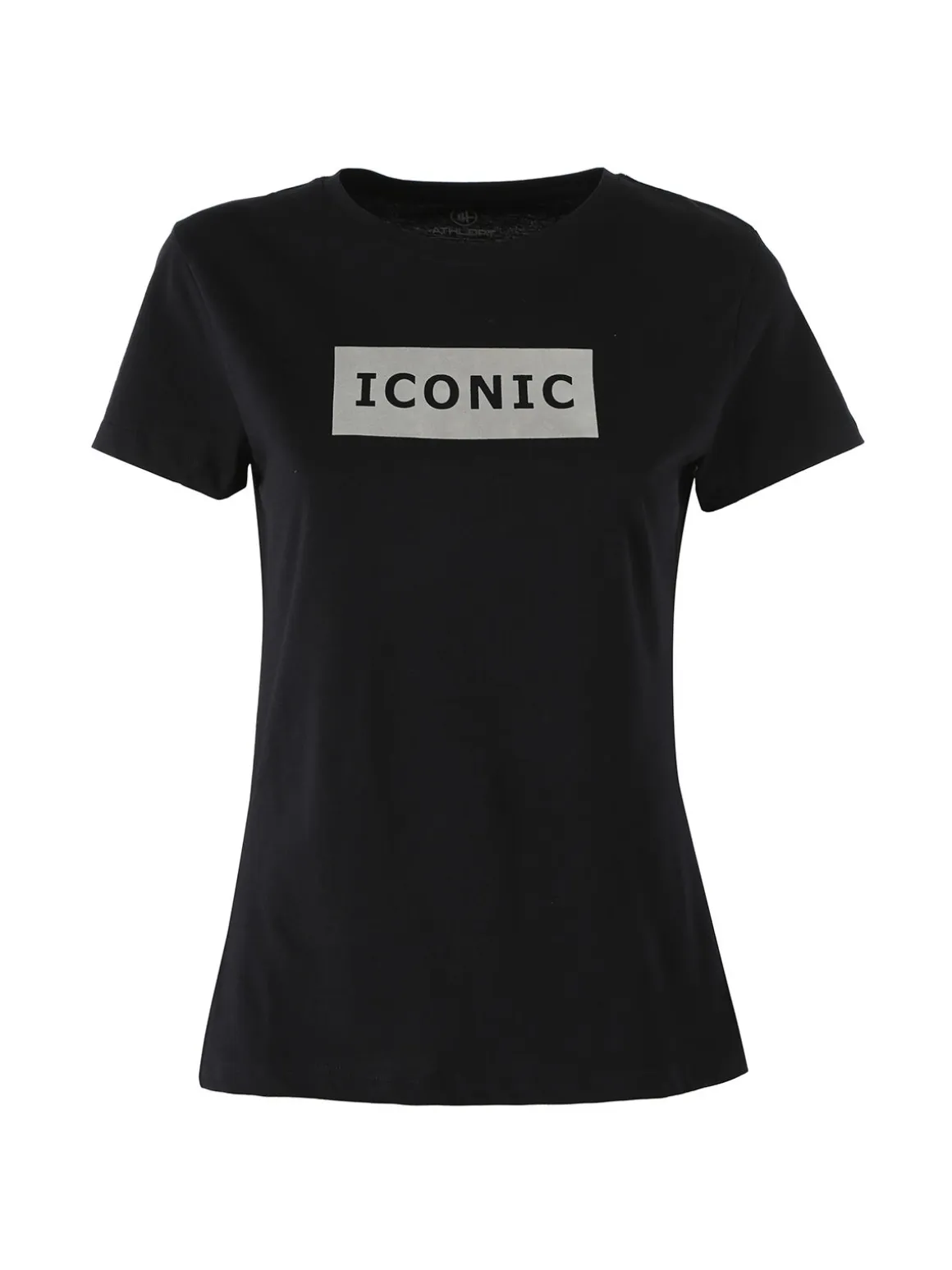 Athl Dpt T-shirt donna in cotone con stampa argento - nero