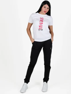 Athl Dpt T-shirt donna in cotone con scritta