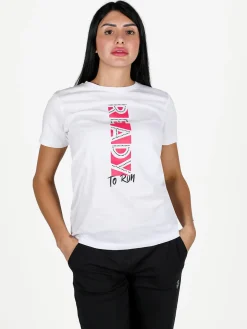 Athl Dpt T-shirt donna in cotone con scritta