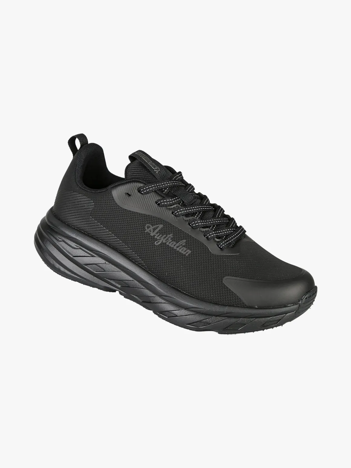 Australian ALPHA Sneakers uomo sportive con suola alta - nero