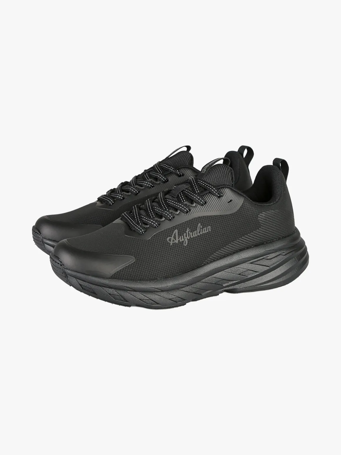 Australian ALPHA Sneakers uomo sportive con suola alta - nero