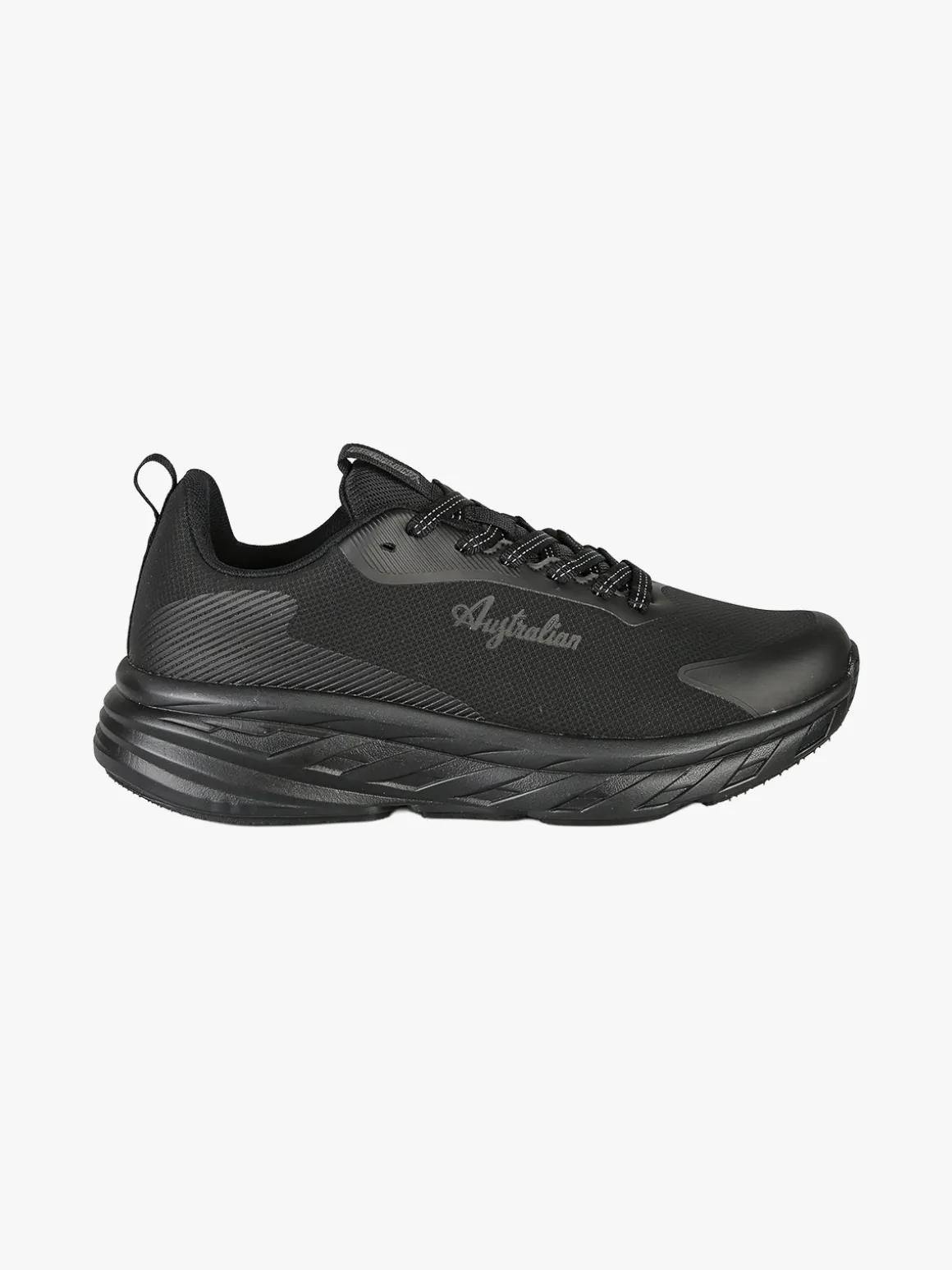 Australian ALPHA Sneakers uomo sportive con suola alta - nero