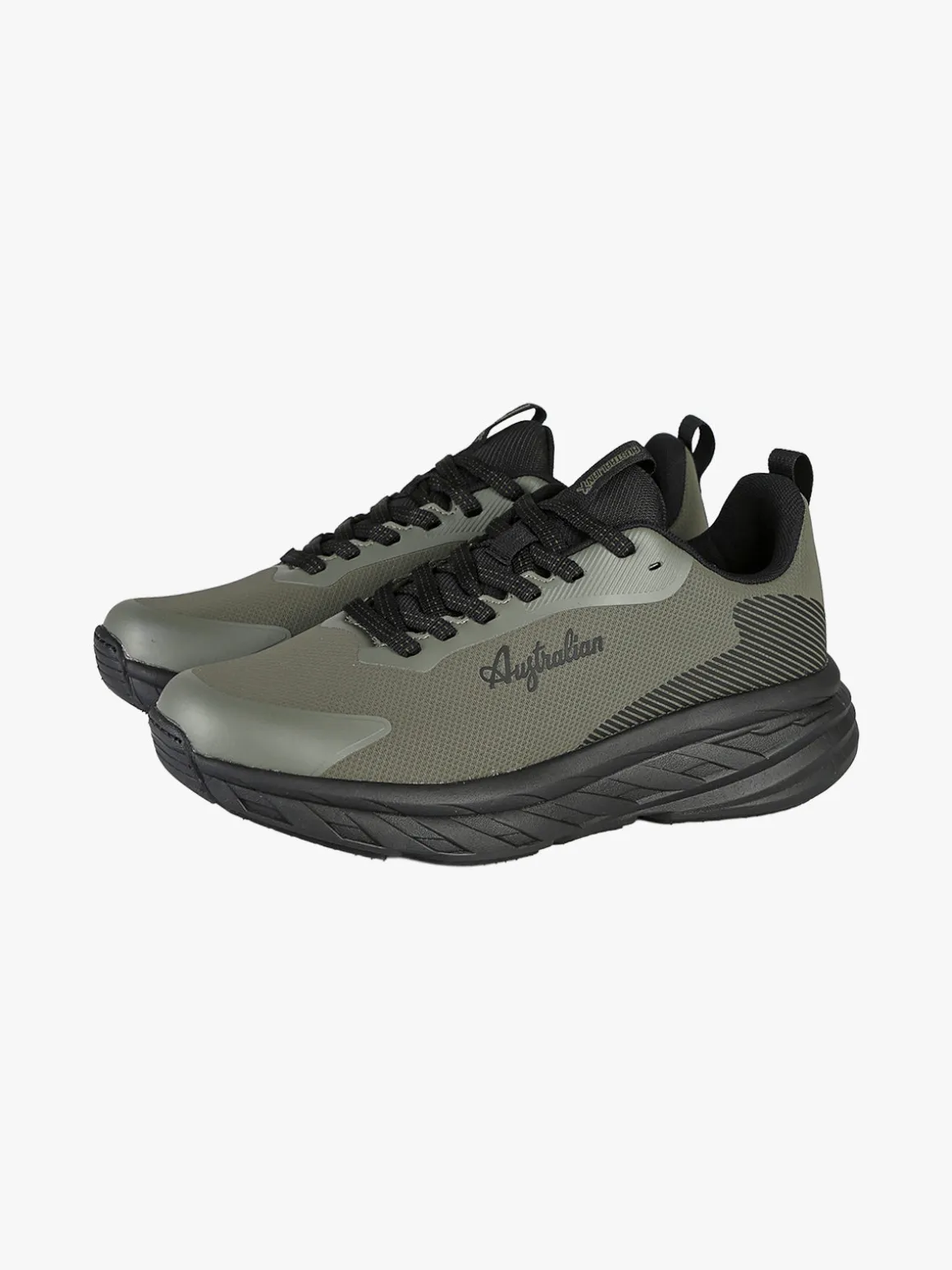 Australian ALPHA Sneakers uomo sportive con suola alta - militare