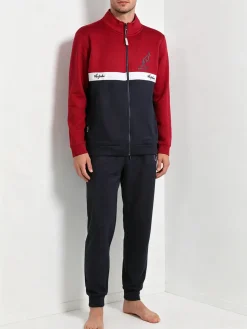 Australian Completo tuta 2 pezzi da uomo full zip con interno felpato - bordeaux