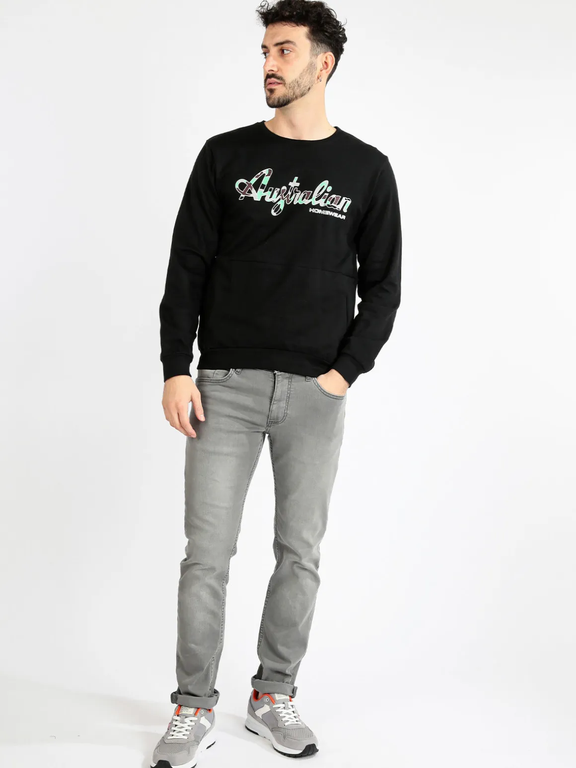 Australian Felpa girocollo uomo con scritta