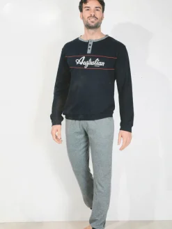 Australian Pigiama da uomo in cotone interlock bicolore