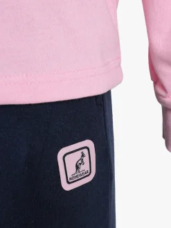 Australian Pigiama lungo da donna in cotone interlock con stampe - rosa