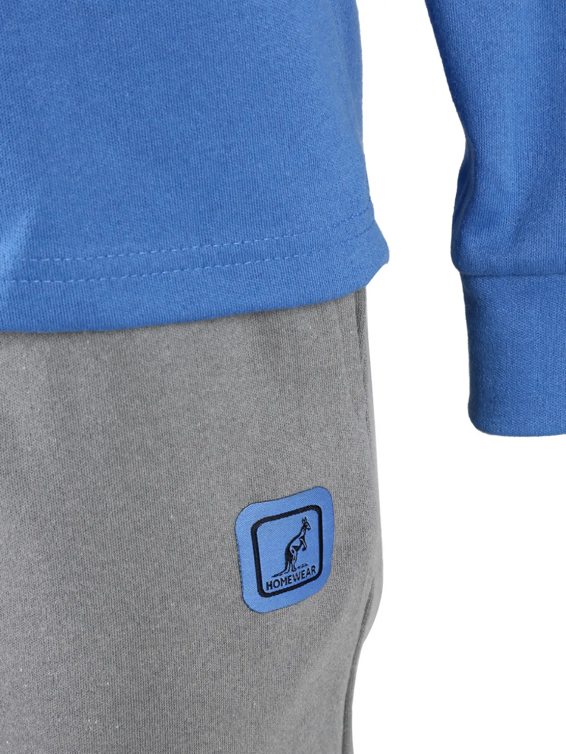 Australian Pigiama lungo da donna in cotone interlock con stampe - blu