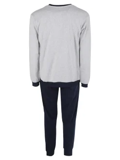 Australian Pigiama lungo da uomo in misto cotone interlock - grigio