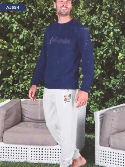 Australian Pigiama lungo uomo con scritta