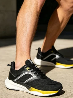 Axa Shoes Sneakers sportive da uomo in maglia - nero