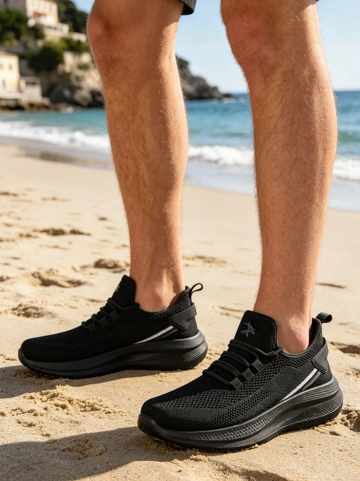 Axa Shoes Sneakers sportive da uomo in maglia - nero