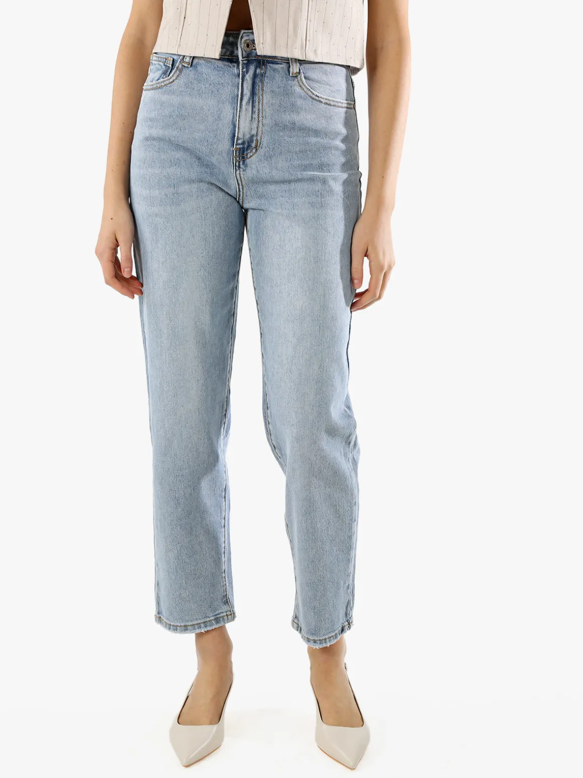 Ayaaa Jeans donna mom fit a vita alta - jeans