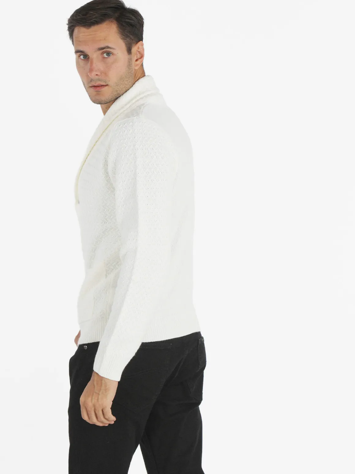 Baci & Abbracci Cardigan uomo in maglia a trecce
