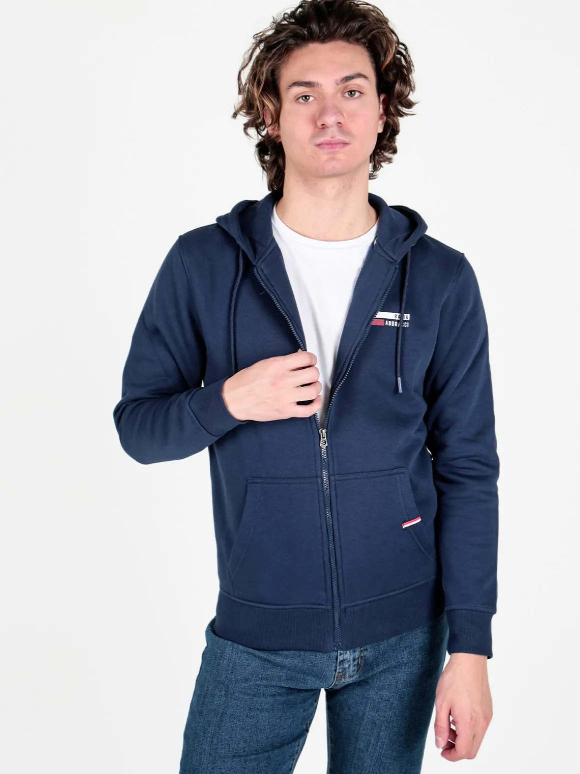Baci & Abbracci Felpa pesante da uomo con cappuccio e zip