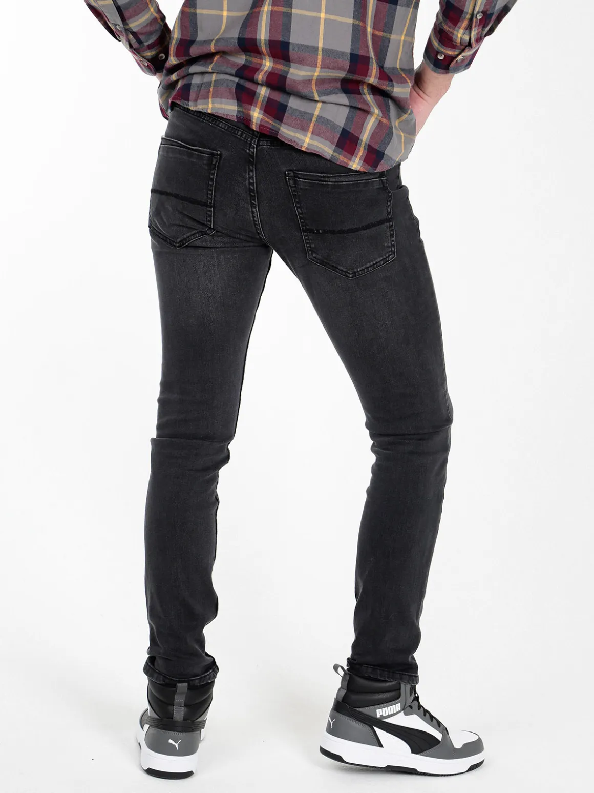 Baci & Abbracci Jeans da uomo nero slavato