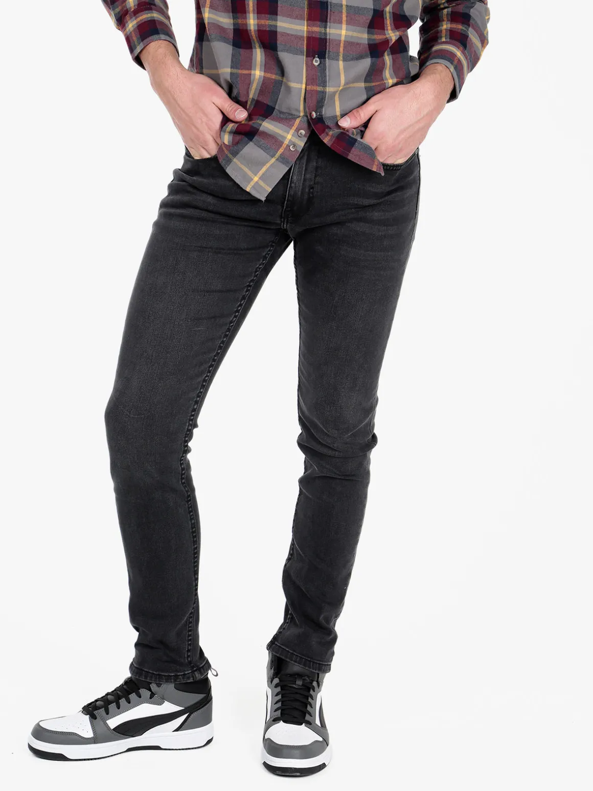 Baci & Abbracci Jeans da uomo nero slavato