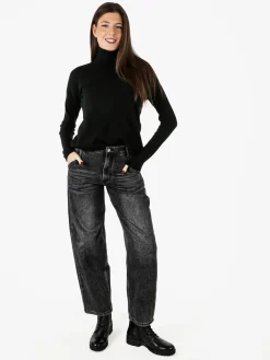 Baci & Abbracci Maglia dolcevita da donna tinta unita - nero